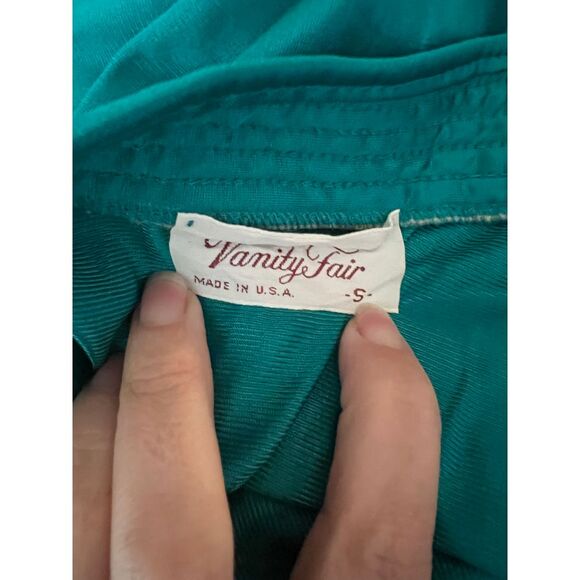 Vintage Vanity Fair Aqua Teal Short sleeve  Pajama‎ Set Size Small 80s 70s nylon - Picture 3 of 9